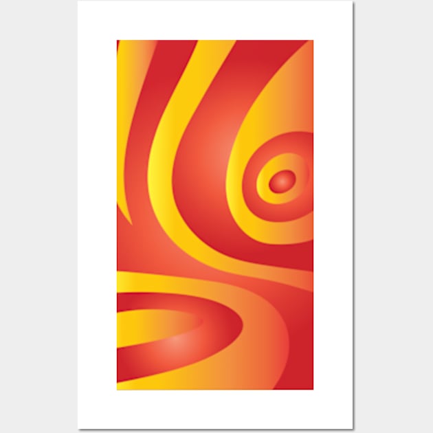 Abstract Red and Gold Wall Art by ArtFactoryAI